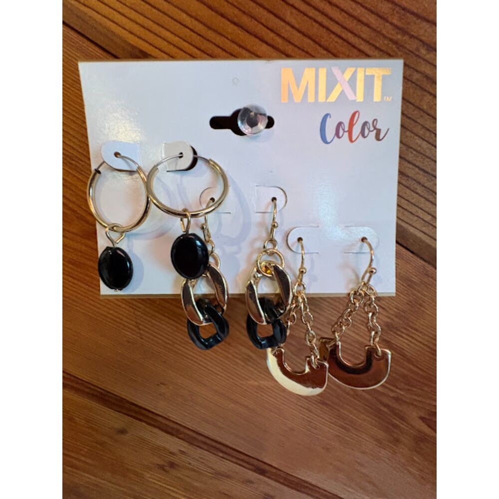 Mixit colors 3 pc earrings Hypoallergenic For sensitive ears